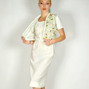 Vintage 1950s Fitted Dress &  Matching Cropped Jacket
